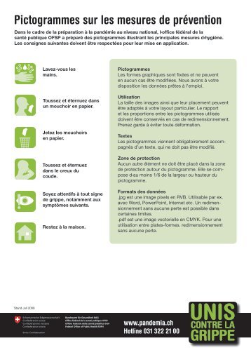 Pictogrammes sur les mesures de prévention - ActionS VivreS