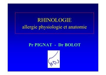 RHINOLOGIE allergie physiologie et anatomie