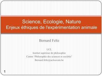 Enjeux éthiques de l'expérimentation animale (Bernard Feltz) PDF