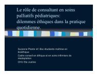 Le rôle de consultant en soins palliatifs pédiatriques - CHU Sainte ...