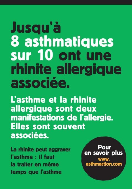 Asthme et rhinite allergique - AsthmAction