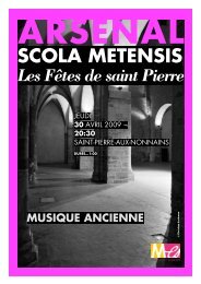Les Fêtes de saint Pierre - Scola Metensis