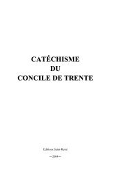 CATÉCHISME DU CONCILE DE TRENTE - Edition Saint Remi