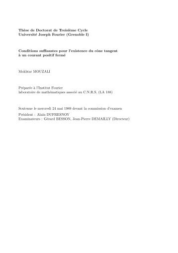 Th`ese de Doctorat de Troisi` - Institut Fourier - Université Joseph ...