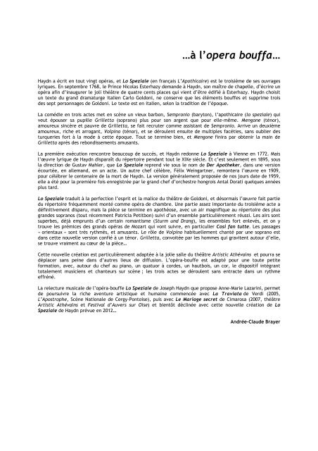Lo speziale (L'apothicaire) - Théâtre du Passage