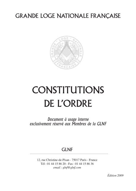 constitution - Grande Loge Nationale Française