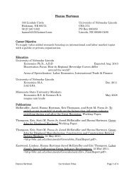 Hanna Hartman CV - The University of Nebraska–Lincoln