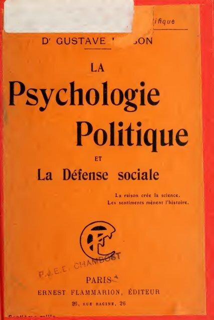 La psychologie politique et la défense sociale - EACH