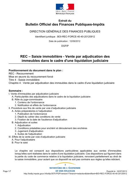 Vente par adjudication judiciaire