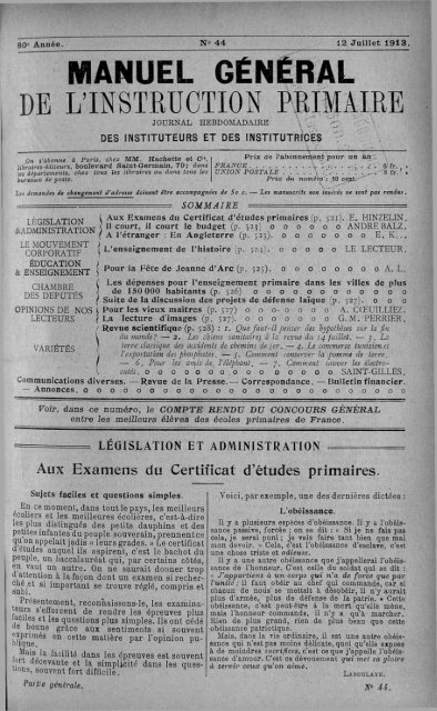 Manuel Général De Linstruction Primaire Inrp - 
