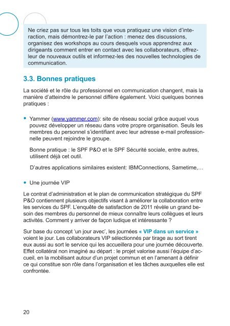 COMM Collection 3 Communication interne - Fedweb - Belgium