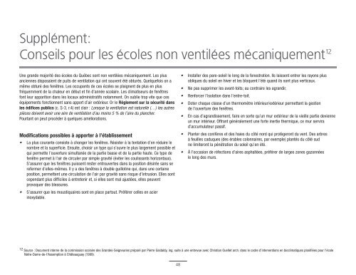 Entretien de systèmes de ventilation en milieu scolaire ...