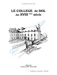 LE COLLEGE de DOL au XVIII si„cle - Histogen Dol