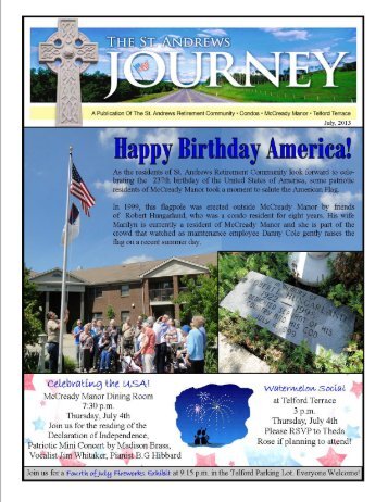 St. Andrews Retirment Community July Newsletter