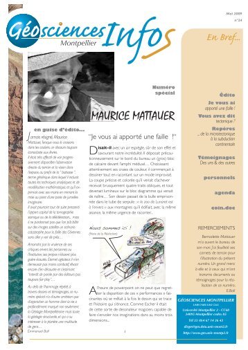MAURICE MATTAUER - Géosciences Montpellier