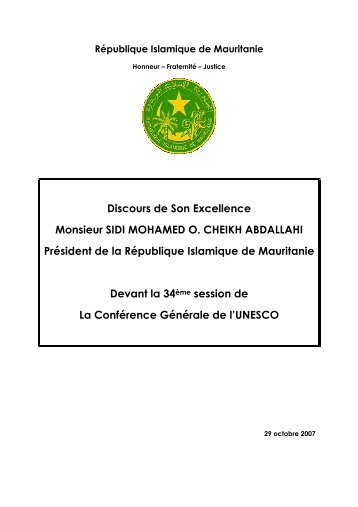 République Islamique de Mauritanie - Unesco