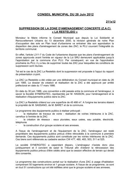 suppression de la zone d'amenagement concerte - Pennes-Mirabeau