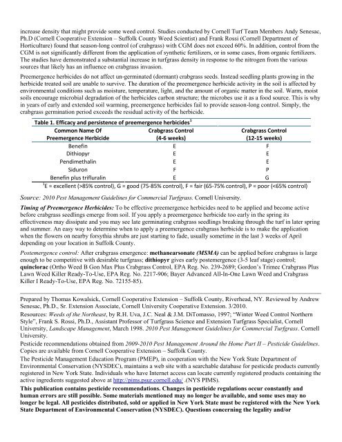 Crabgrass Control - Cornell Cooperative Extension of Suffolk County