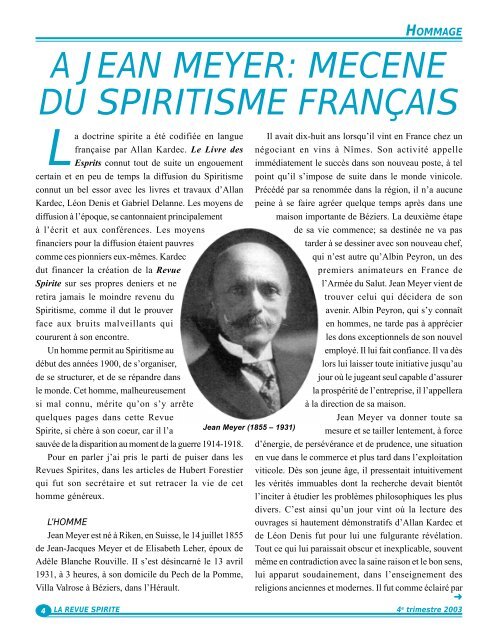 LA REVUE SPIRITE - Allan Kardec Spiritist Center