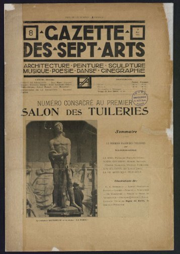 Gazette des sept arts n°8, 20/05/1923