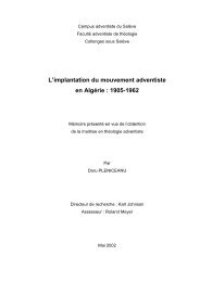 L'implantation du mouvement adventiste en Algérie - archives ...