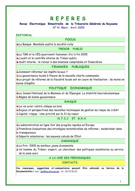 Repère 4  Trésorerie Générale du Royaume