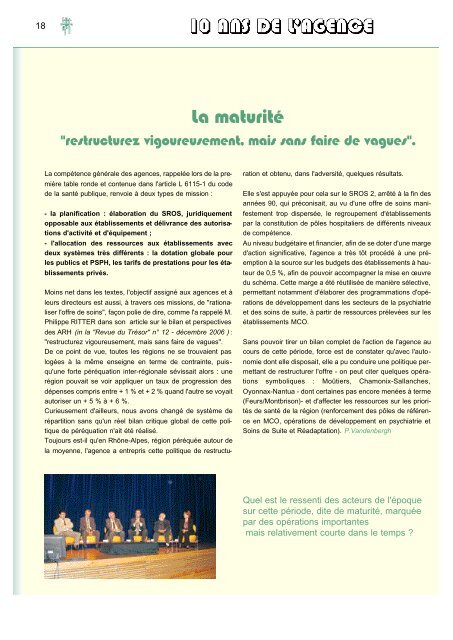 ARH Info numéro 44 - Novembre 2007 - Parhtage santé