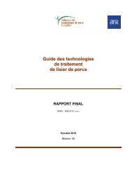 Guide des technologies de traitement de lisier de porcs - Le porc du ...