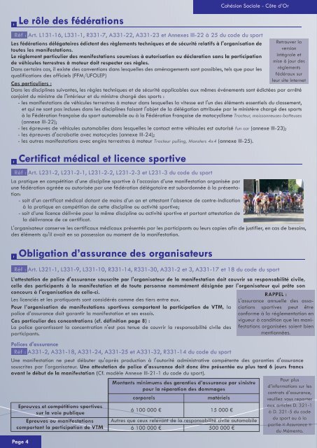 Evènements sportifs - préfecture de Côte-d'Or