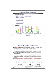 Unit 5: Greedy Algorithms Greedy Algorithm: Vertex Cover