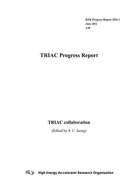 TRIAC Progress Report - KEK