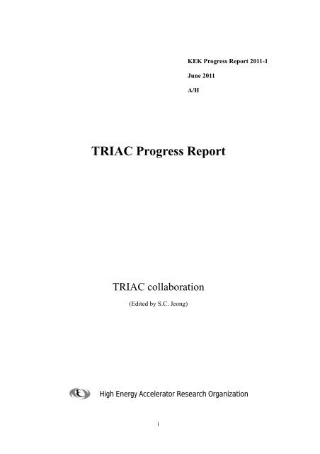 TRIAC Progress Report - KEK