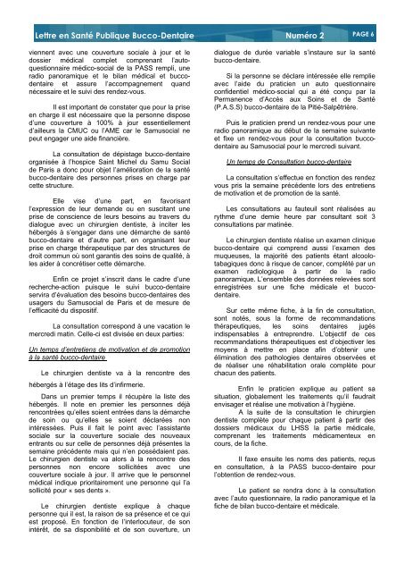 Editorial Lettre en Santé Publique Bucco- Dentaire - aspbd