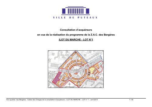 Cahier des Charges de la Consultation lot 1 - Mairie de Puteaux