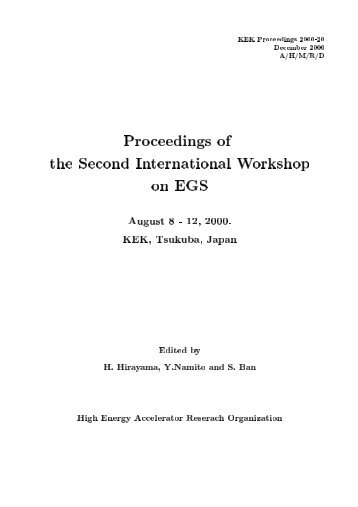 Proceedings of the Second International Workshop on EGS - KEK