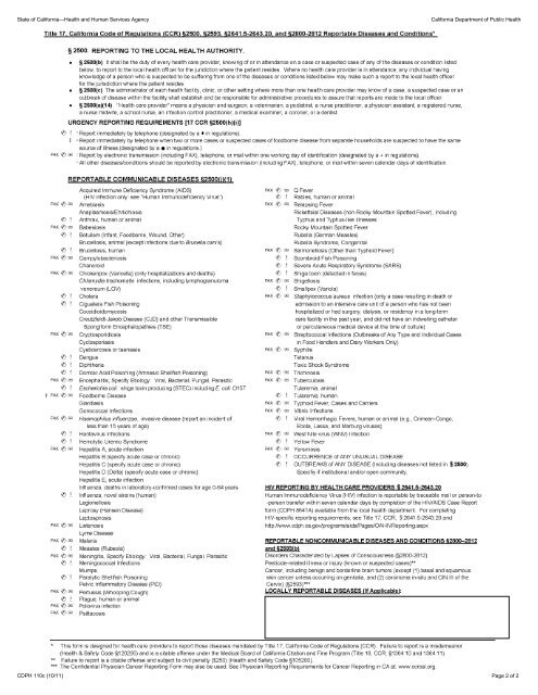 CONFIDENTIAL MORBIDITY REPORT - Contra Costa Health Services