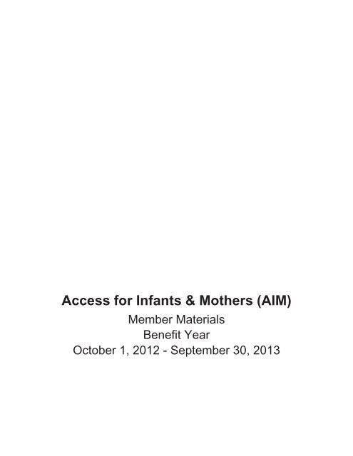 Access for Infants & Mothers (AIM) - Contra Costa Health Services