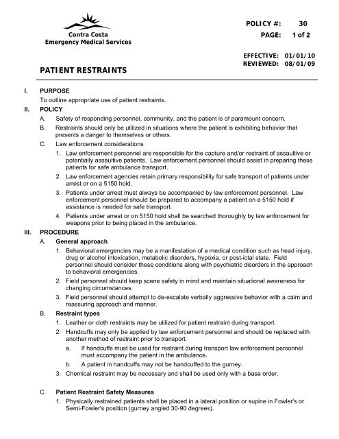 EMS Policy Manual - Contra Costa Health Services