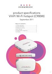 product specifications ViViFi® Wi-Fi hotspot (C900W) - Vividwireless