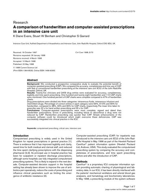 A comparison of handwritten and computer-assisted prescriptions in ...