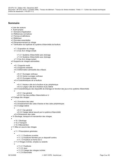 NF DTU 39 P1-1 Travaux de vitrerie-miroiterie