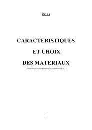 Caracteristiques et choix des materiaux - TS - MediaMef