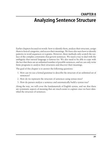 Chapter 8: Analyzing Sentence Structure