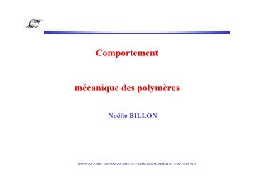Comportement mécanique des polymères - Mécanique Matériaux ...