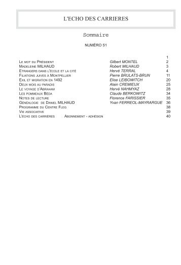 Echo des Carrieres 51.qxp - Association Culturelle des Juifs du Pape