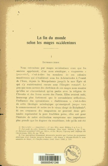 b, La fin du monde selon les mages occidentaux