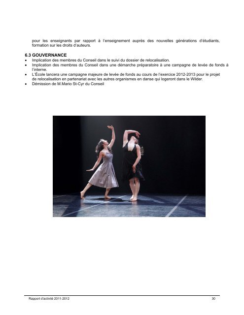Rapport d'activité 2011-2012 - École de danse contemporaine de ...
