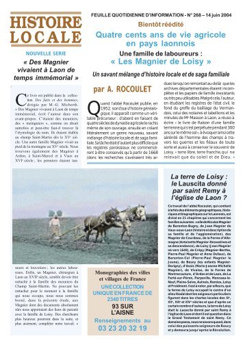 Les Magnier de Loisy - Le Livre d'histoire - Lorisse