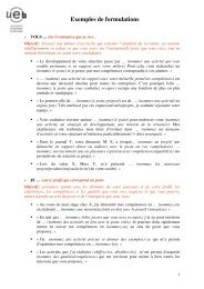 Exemples de formulations - Université Rennes 2