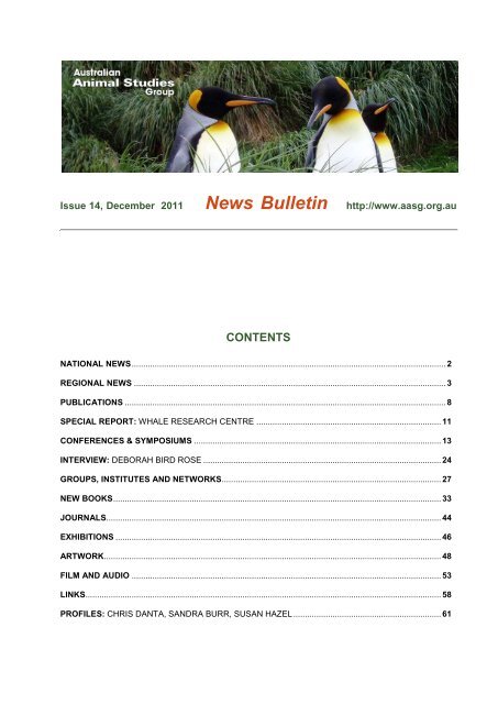News Bulletin - Australian Animal Studies Group